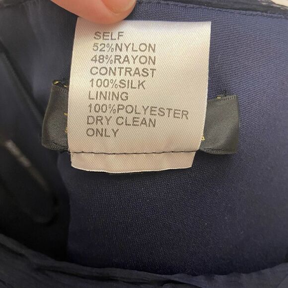 NEW Tadashi Shoji Navy Silk Beaded Maxi Formal Dress Size 8 - Picture 9 of 9